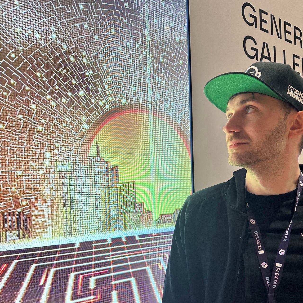 CyberSea looking at an Enigma on a screen